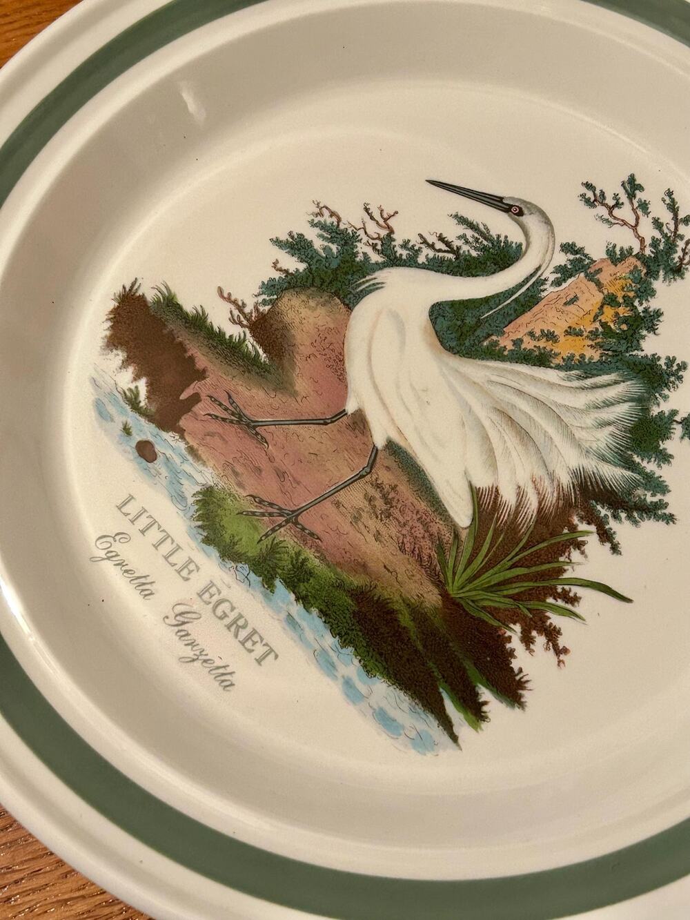 Vintage Portmeirion Birds of Britain Collection Little Egret Dinner Plate 10.5